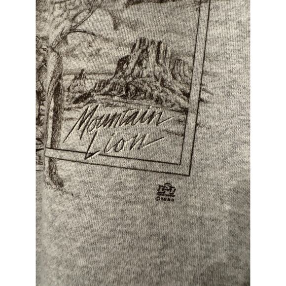 RARE Mountain Lion Sweatshirt Big Graphic Cotton Grove 90s Crewneck LARGE READ - Picture 8 of 12